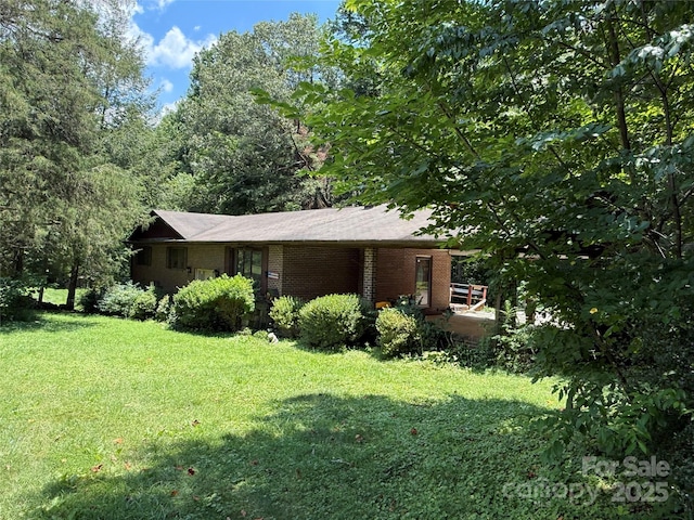 5422 River Rd, Granite Falls, NC 28630 - view of side of home with a lawn and brick siding