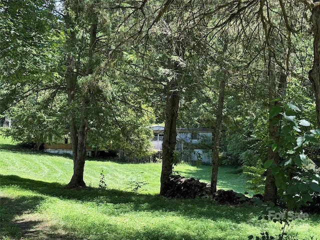5422 River Rd, Granite Falls, NC 28630 - view of green lawn with a wooded view