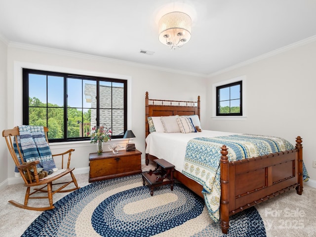 724 Moore Rd, Tryon, NC 28782 - bedroom featuring ornamental molding and carpet floors