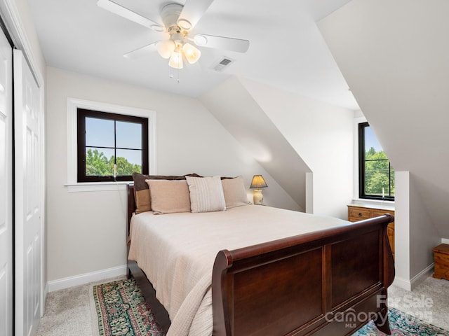 724 Moore Rd, Tryon, NC 28782 - bedroom featuring multiple windows, light carpet, and ceiling fan
