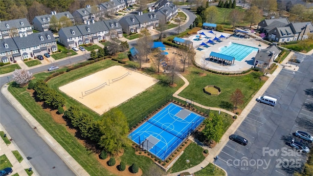 10420 Glenburn Ln, Charlotte, NC 28278 - aerial view of residential area featuring a pool