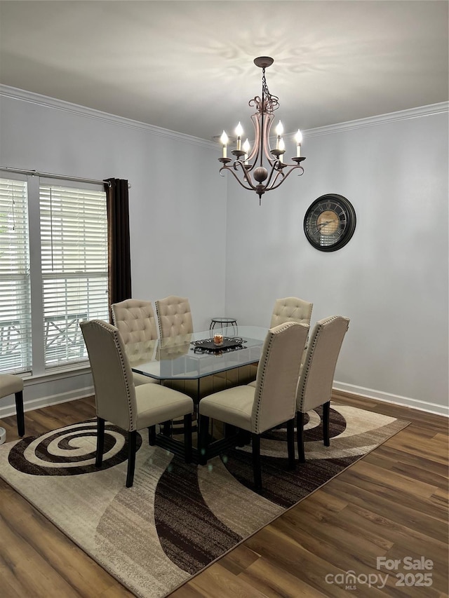 630 Springhouse Pl, Clover, SC 29710 - dining room featuring a chandelier, wood finished floors, and crown molding