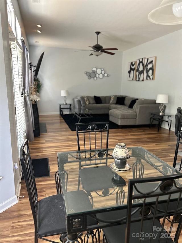 630 Springhouse Pl, Clover, SC 29710 - dining room featuring ceiling fan and wood finished floors