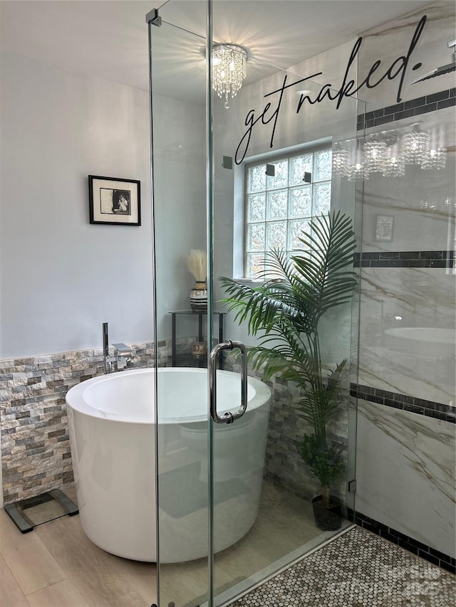 630 Springhouse Pl, Clover, SC 29710 - full bathroom featuring a freestanding bath and a shower stall