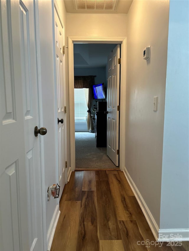 630 Springhouse Pl, Clover, SC 29710 - hall with dark wood-type flooring and baseboards