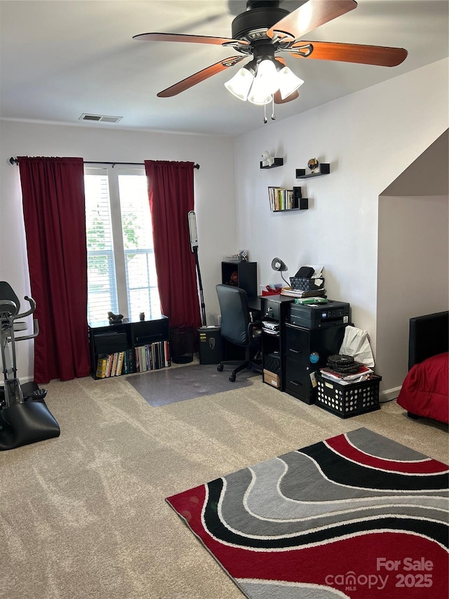630 Springhouse Pl, Clover, SC 29710 - carpeted office with a ceiling fan