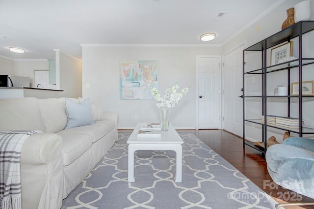 1075 Triece Ln, Charlotte, NC 28215 - living area featuring ornamental molding and wood finished floors