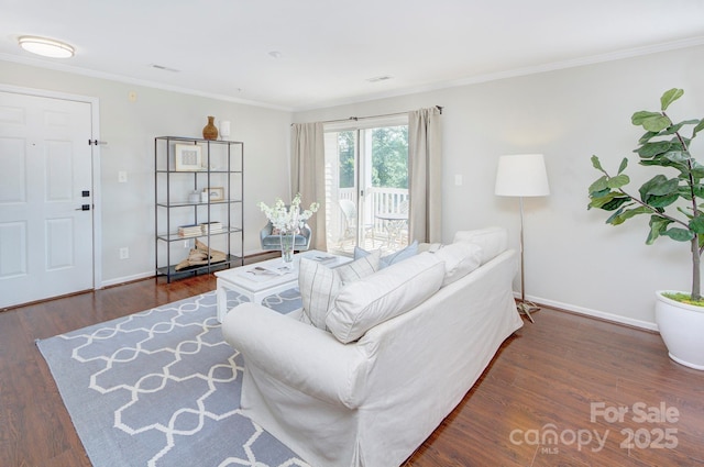 1075 Triece Ln, Charlotte, NC 28215 - living area featuring wood finished floors and crown molding