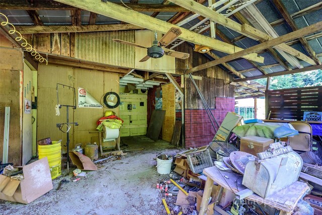 4720 Brevard Rd, Horse Shoe, NC 28742 - miscellaneous room with a ceiling fan and lofted ceiling