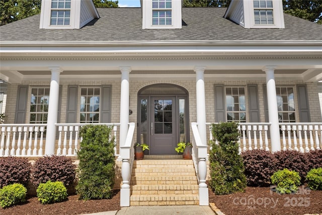 9012 Arrington Manor Pl, Charlotte, NC 28277 - entrance to property featuring a shingled roof and covered porch