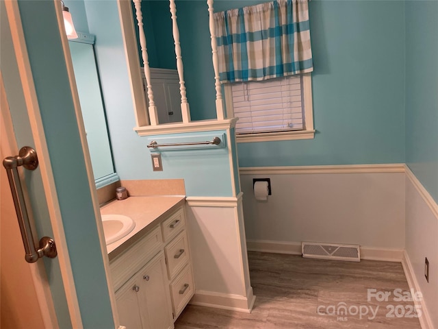 470 Roger Dr, Salisbury, NC 28147 - bathroom with wood finished floors and vanity