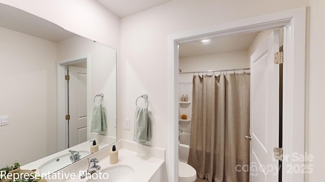 1053 20th Avenue Loop SE, Hickory, NC 28602 - bathroom with vanity and shower / bathtub combination with curtain