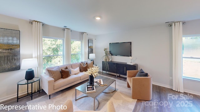 1053 20th Avenue Loop SE, Hickory, NC 28602 - living room featuring wood finished floors and recessed lighting