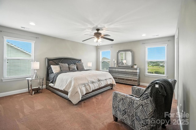 2006 Paddington Dr, Indian Trail, NC 28079 - carpeted bedroom with multiple windows, a ceiling fan, and recessed lighting