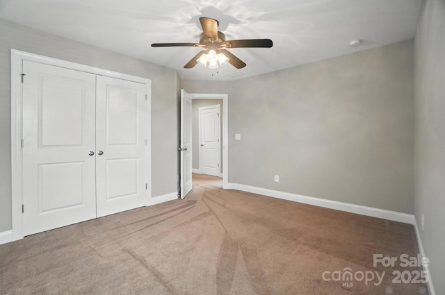 2006 Paddington Dr, Indian Trail, NC 28079 - unfurnished bedroom featuring carpet floors, a closet, and ceiling fan