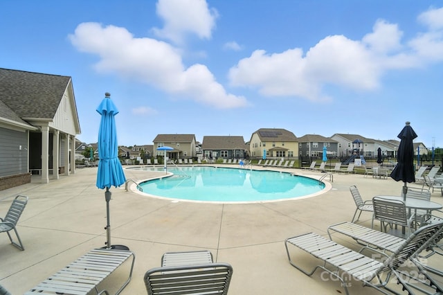 2006 Paddington Dr, Indian Trail, NC 28079 - community pool with a patio area and a residential view