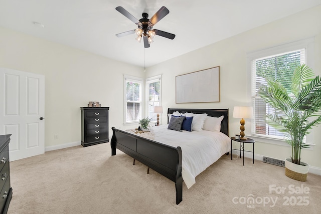 1855 Second Baxter Xing, Fort Mill, SC 29708 - bedroom with light carpet, multiple windows, and ceiling fan