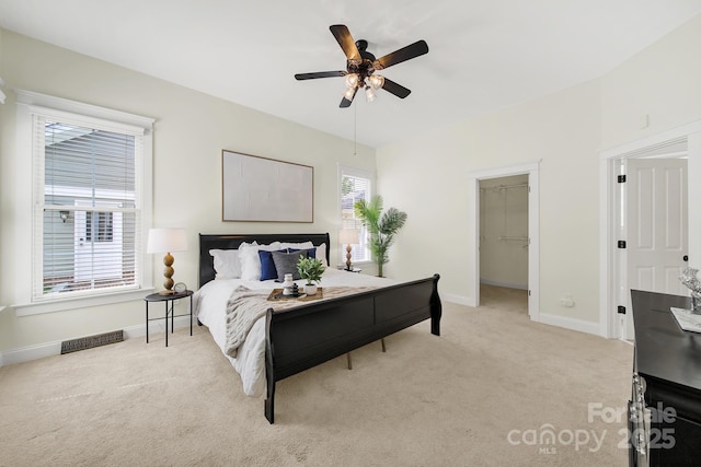 1855 Second Baxter Xing, Fort Mill, SC 29708 - bedroom with carpet flooring, a walk in closet, and ceiling fan
