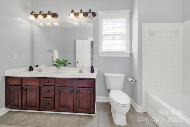 1855 Second Baxter Xing, Fort Mill, SC 29708 - bathroom with double vanity, tile patterned floors, and bathing tub / shower combination