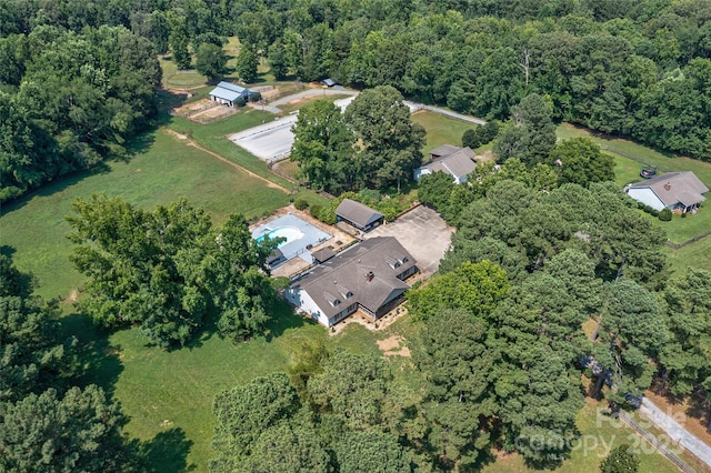 7411 Davis Rd, Waxhaw, NC 28173 - aerial view of property and surrounding area featuring a heavily wooded area
