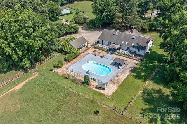 7411 Davis Rd, Waxhaw, NC 28173 - view from above of property with a pool area