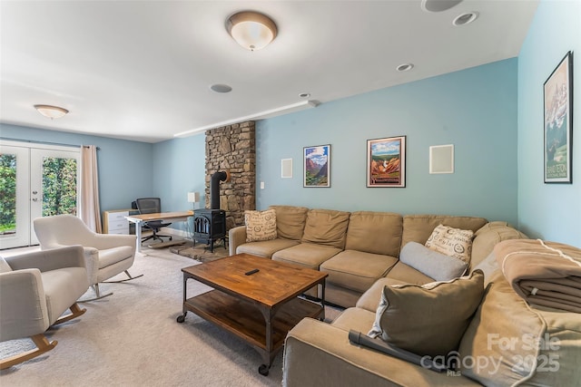 4 Northview Ln, Weaverville, NC 28787 - living area featuring carpet flooring and french doors