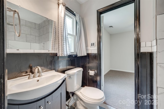 810 Applegate Ct, Gastonia, NC 28054 - bathroom with vanity and tile walls