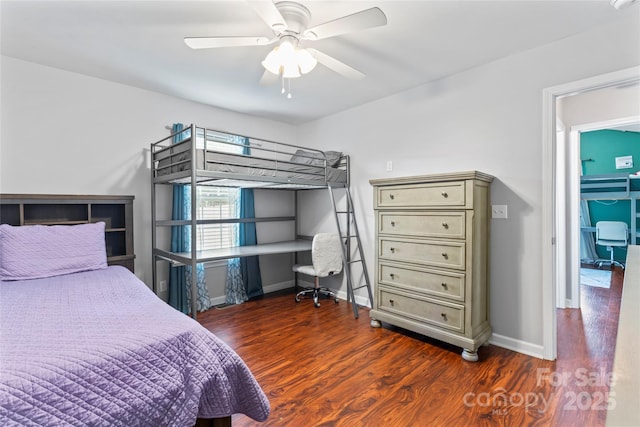 110 Bost Cir, Rockwell, NC 28138 - bedroom with wood finished floors, a desk, and ceiling fan