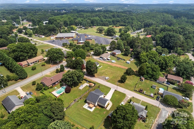110 Bost Cir, Rockwell, NC 28138 - aerial overview of property's location with a heavily wooded area and nearby suburban area