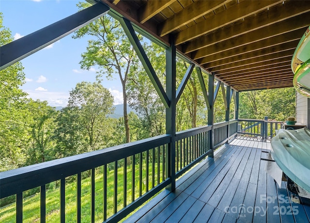 208 Tuckaway Rd, Waynesville, NC 28785 - view of wooden deck