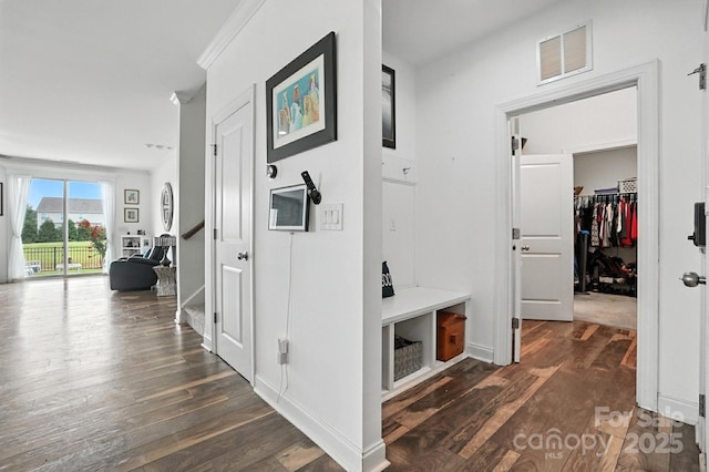 2026 Union Grove Ln, Indian Trail, NC 28079 - hall featuring dark wood-style flooring
