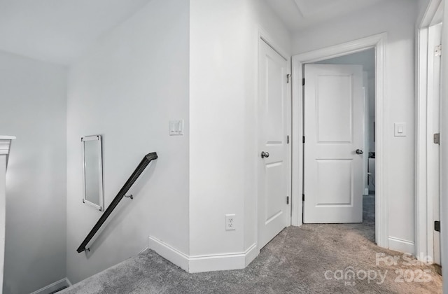 2026 Union Grove Ln, Indian Trail, NC 28079 - hallway with an upstairs landing and carpet floors