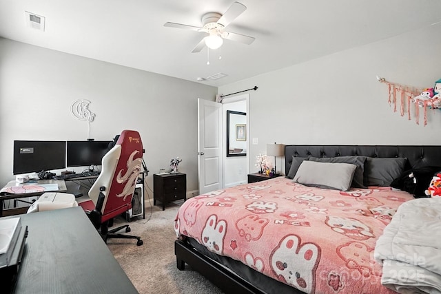 2026 Union Grove Ln, Indian Trail, NC 28079 - carpeted bedroom featuring an office area and ceiling fan