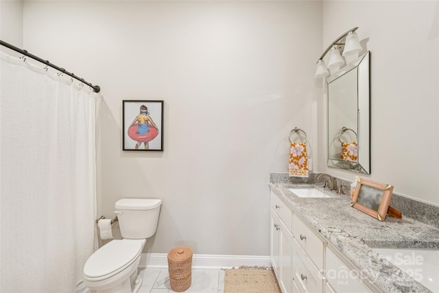 347 Landing Trl, Mount Gilead, NC 27306 - full bathroom featuring double vanity and marble look tiles