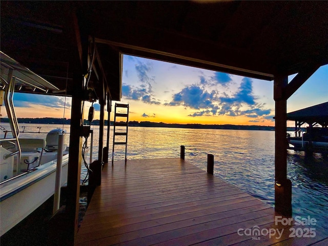 347 Landing Trl, Mount Gilead, NC 27306 - dock featuring a water view and boat lift