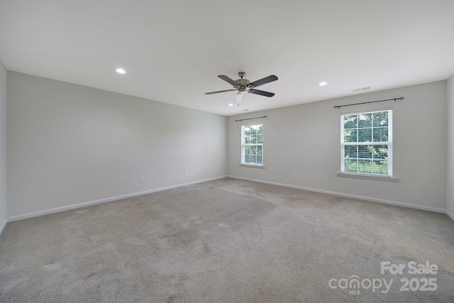 10328 Ebbets Rd, Charlotte, NC 28273 - spare room with recessed lighting, ceiling fan, and carpet flooring