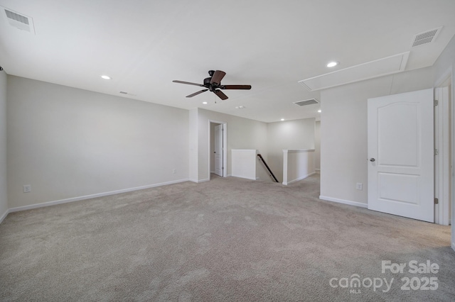 10328 Ebbets Rd, Charlotte, NC 28273 - carpeted spare room featuring attic access, recessed lighting, and ceiling fan