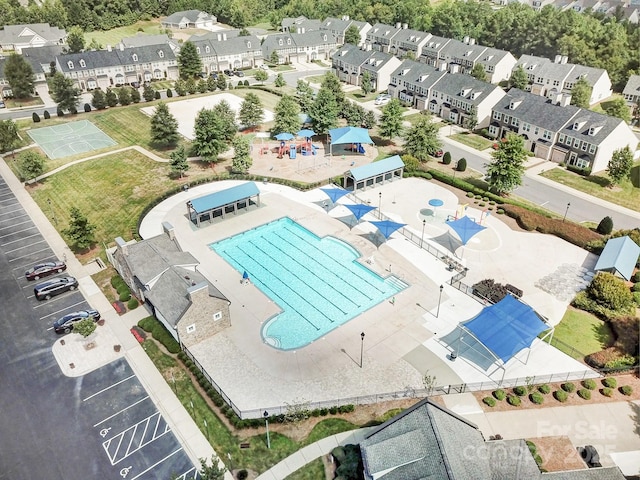 10328 Ebbets Rd, Charlotte, NC 28273 - aerial view of residential area with a pool