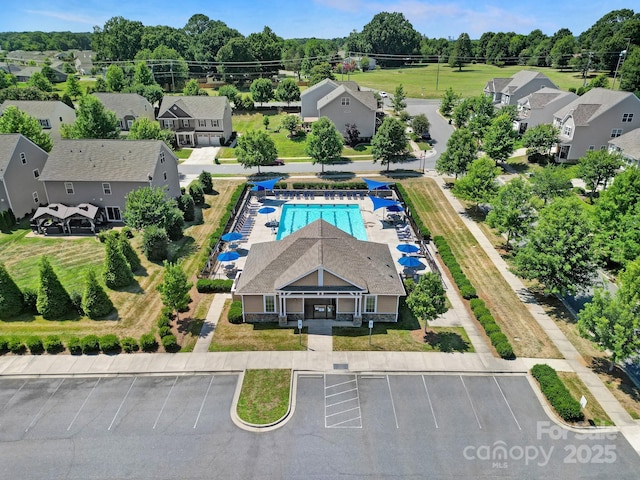 10328 Ebbets Rd, Charlotte, NC 28273 - aerial view of residential area featuring a pool area