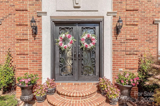 3100 Shady Grove Ln, Matthews, NC 28104 - property entrance featuring french doors and brick siding