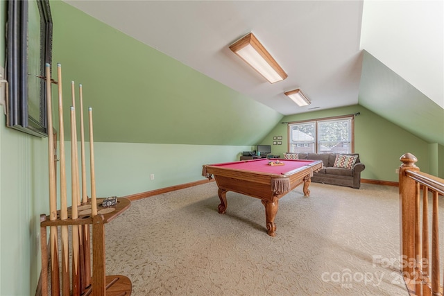 3100 Shady Grove Ln, Matthews, NC 28104 - rec room featuring carpet flooring, billiards, and lofted ceiling