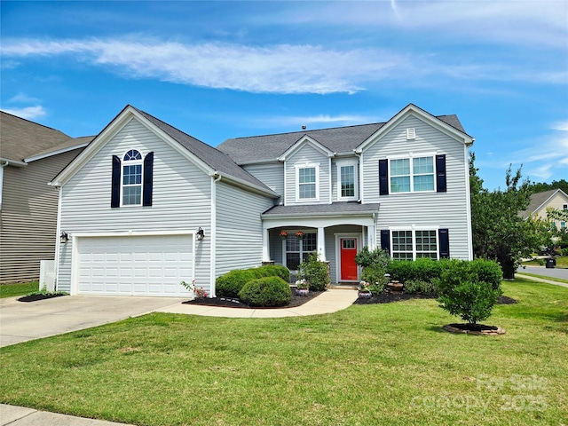 10302 Newbridge Rd, Charlotte, NC 28278 - traditional-style house with an attached garage, driveway, and a front lawn
