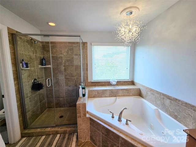 10302 Newbridge Rd, Charlotte, NC 28278 - full bathroom featuring a tub with jets and a stall shower