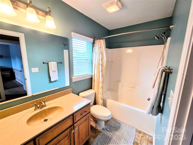 10302 Newbridge Rd, Charlotte, NC 28278 - full bathroom with vanity and shower / bath combo with shower curtain