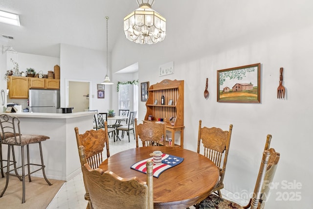 11100 Scrimshaw Ln, Charlotte, NC 28215 - dining space with a chandelier and baseboards