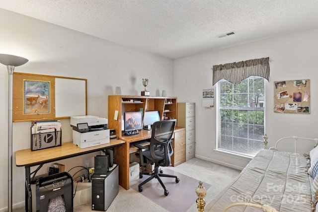 11100 Scrimshaw Ln, Charlotte, NC 28215 - home office featuring carpet and a textured ceiling