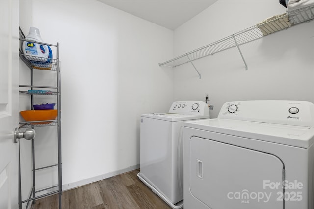 1287 Century Dr, Clover, SC 29710 - laundry room with independent washer and dryer and wood finished floors