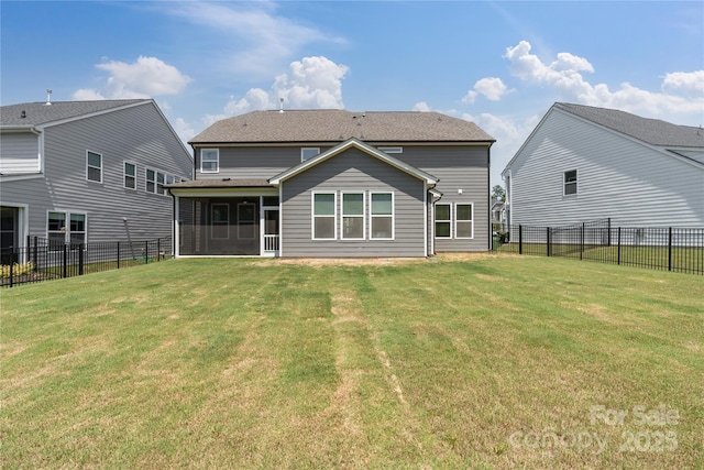 2225 Masons Bend Dr, Fort Mill, SC 29708 - back of house with a sunroom and a fenced backyard