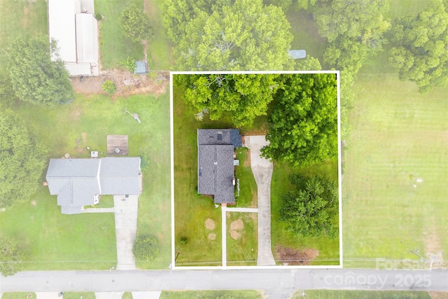 410 Gann St, Lowell, NC 28098 - aerial view of property and surrounding area with property parcel outlined