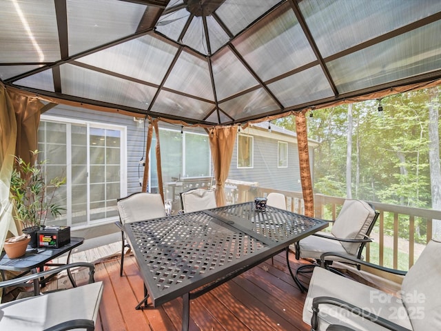 601 Lhasa Apso Ln, Iron Station, NC 28080 - sunroom / solarium with outdoor dining space and lofted ceiling